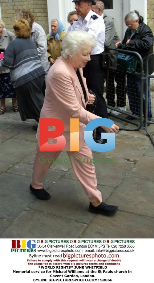 June Whitfield at memorial service for Michael Williams