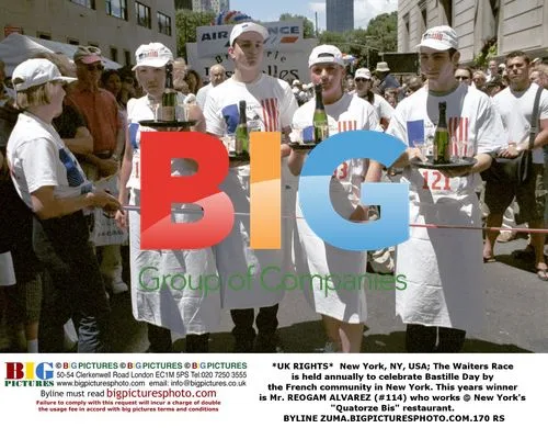 Waiters Race on Bastille Day in New York