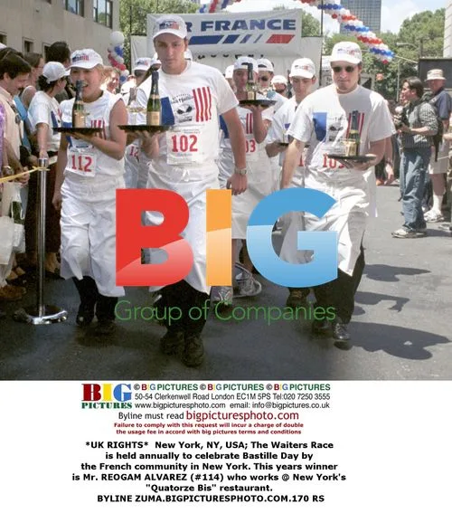 Waiters Race in New York for Bastille Day