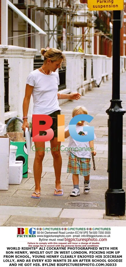 Ali Cockayne out with son Henry