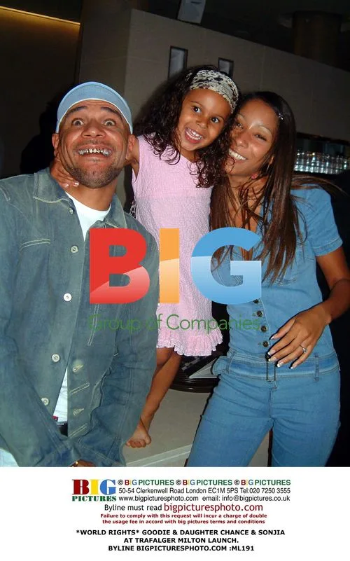 *WORLD RIGHTS* GOODIE & DAUGHTER CHANCE & SONJIA AT TRAFALGER MILTON LAUNCH