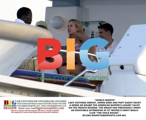 Lady Victoria Hervey, Jemma Kidd and Puff Daddy on Yacht