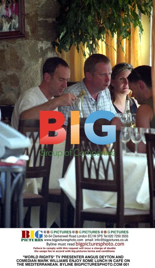 TV Presenter Angus Deyton and Comedian Mark Williams Lunch in Cafe