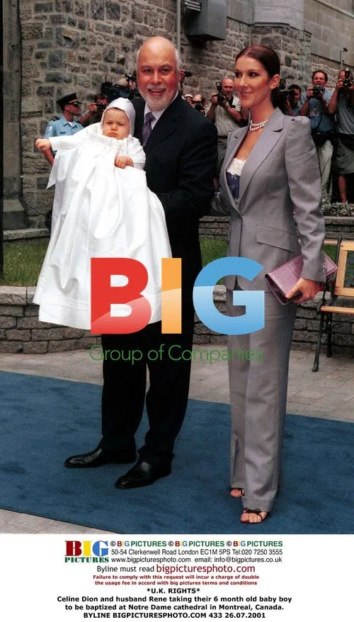 Celine Dion and husband at baby's baptism