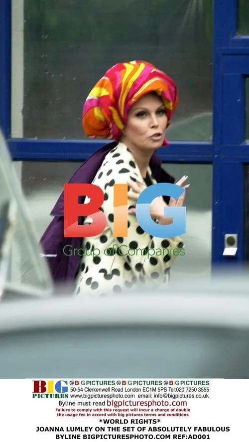 Joanna Lumley on AbFab set