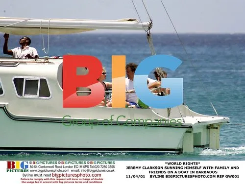 Jeremy Clarkson Sunning on Boat in Barbados
