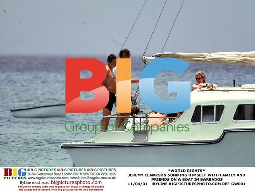 Jeremy Clarkson on boat in Barbados