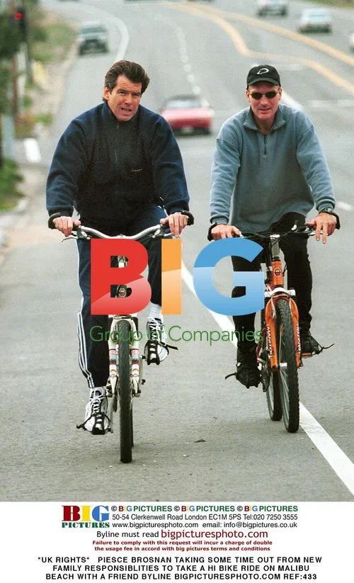 Pierce Brosnan Takes Bike Ride on Malibu Beach