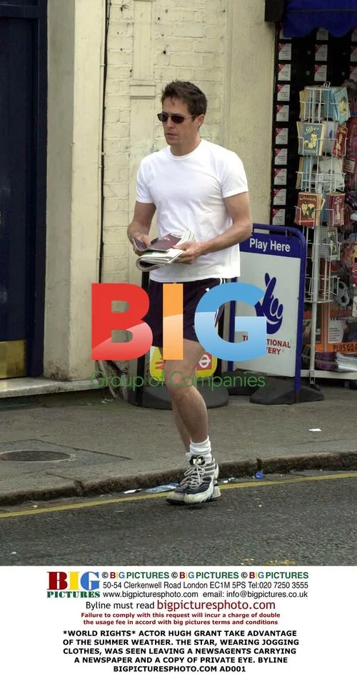 Hugh Grant out in summer clothes