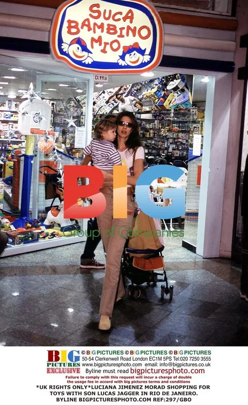 Luciana Jimenez Morad shops with son Lucas Jagger in Rio