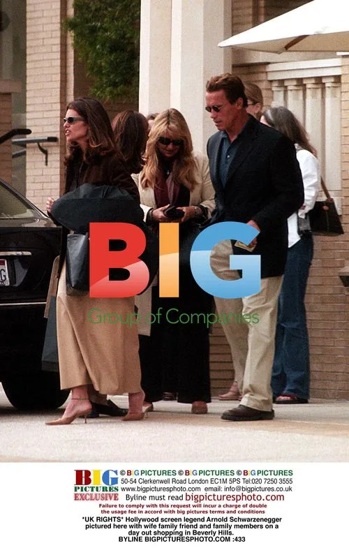 Arnold Schwarzenegger and family shopping in Beverly Hills