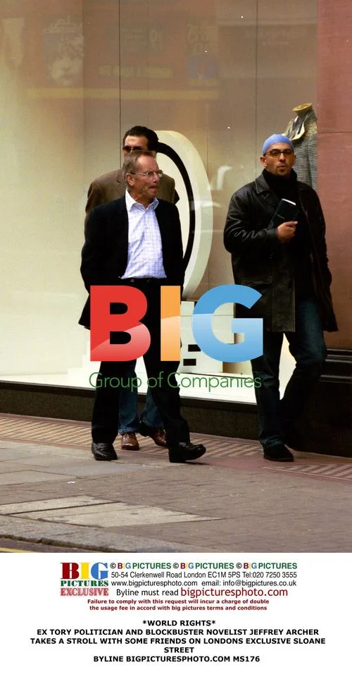 Jeffrey Archer Strolls on Sloane Street