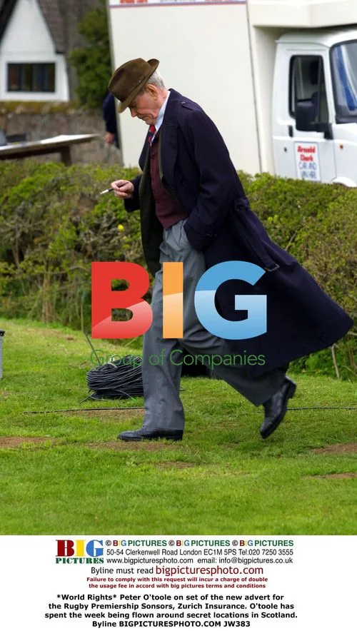 Peter O'Toole on set of Zurich Insurance ad