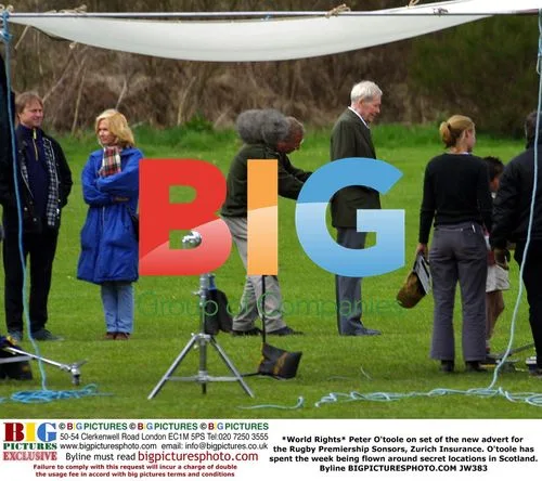 Peter O'toole on set of Zurich Insurance ad