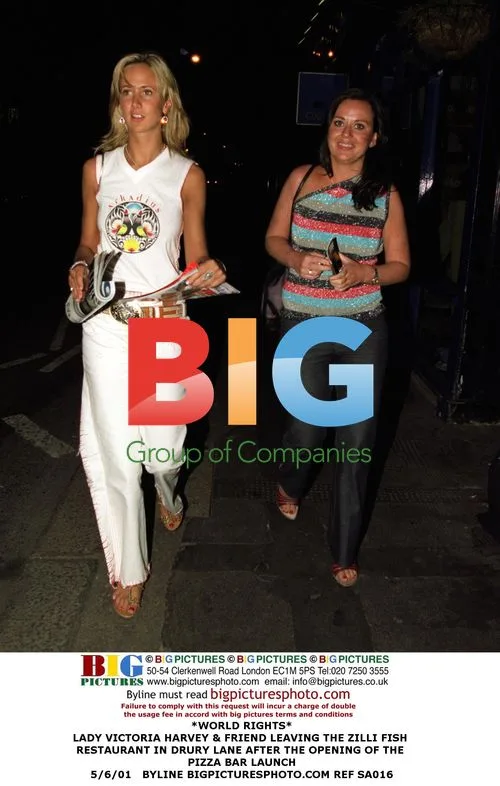 LADY VICTORIA HARVEY & FRIEND LEAVE ZILLI FISH RESTAURANT