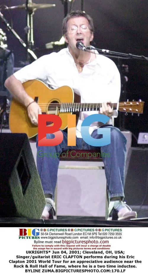 Eric Clapton Performs During 2001 World Tour