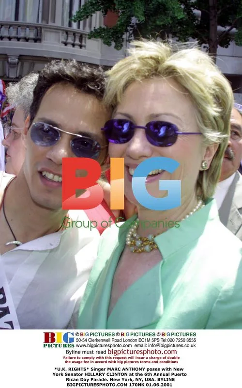 Marc Anthony and Hillary Clinton at Puerto Rican Day Parade