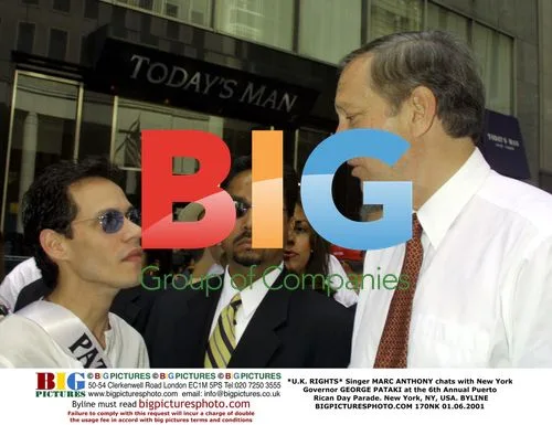 Marc Anthony talks with George Pataki at Puerto Rican Day Parade