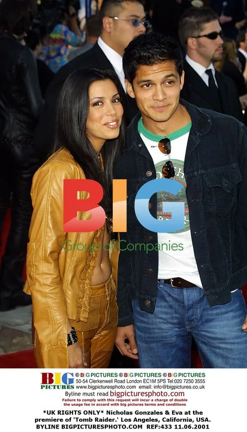 Nicholas Gonzales & Eva at 'Tomb Raider' Premiere