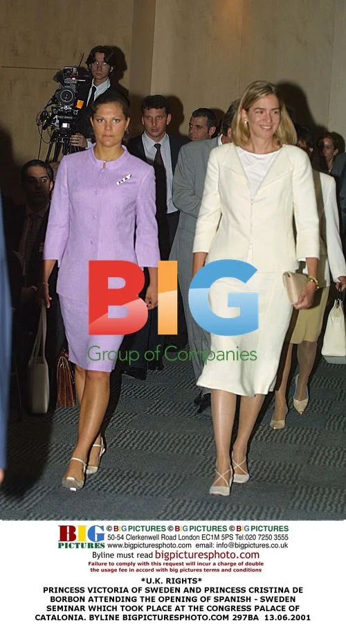 Princess Victoria and Princess Cristina at Spanish-Sweden Seminar