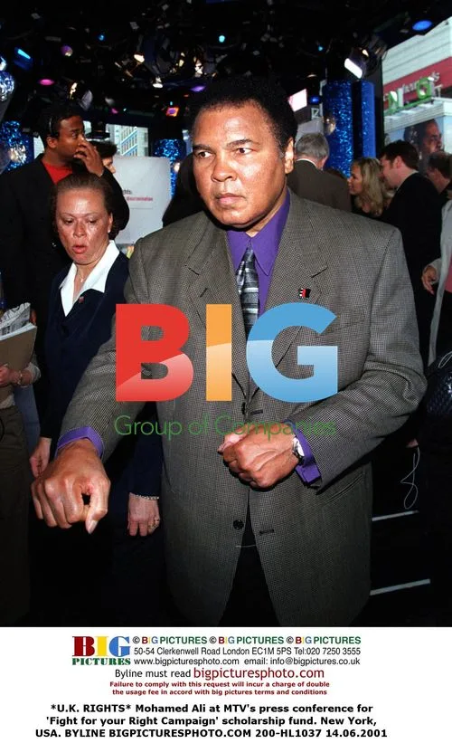 Mohamed Ali at MTV press conference for scholarship fund