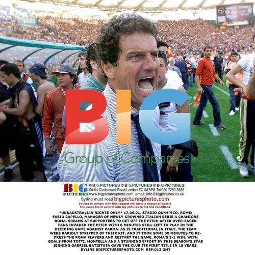 Fabio Capello Celebrates Roma's Serie A Title