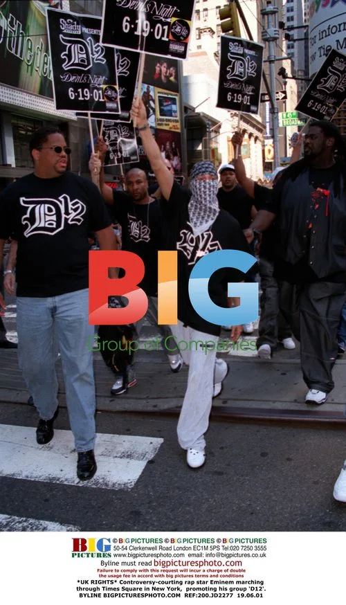 Eminem promoting D12 in Times Square