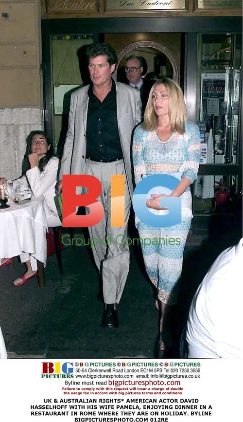 David Hasselhoff and wife Pamela dining in Rome