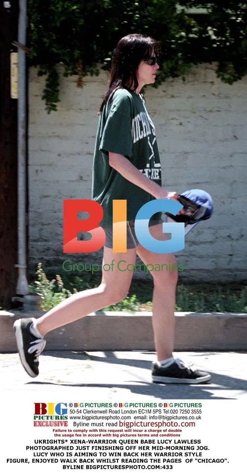 Lucy Lawless Finishing Morning Jog