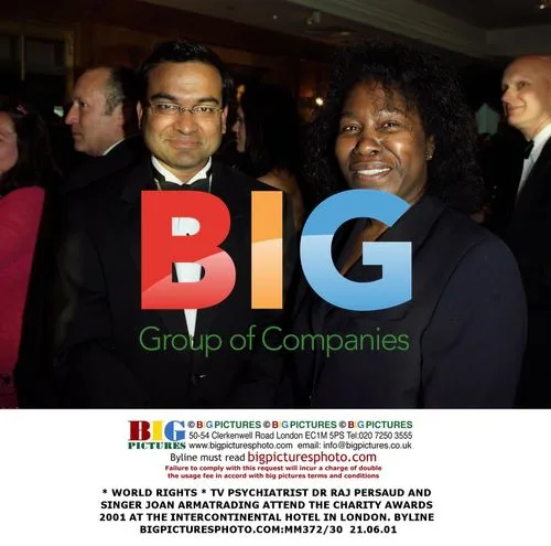 Dr. Raj Persaud and Joan Armatrading at Charity Awards 2001
