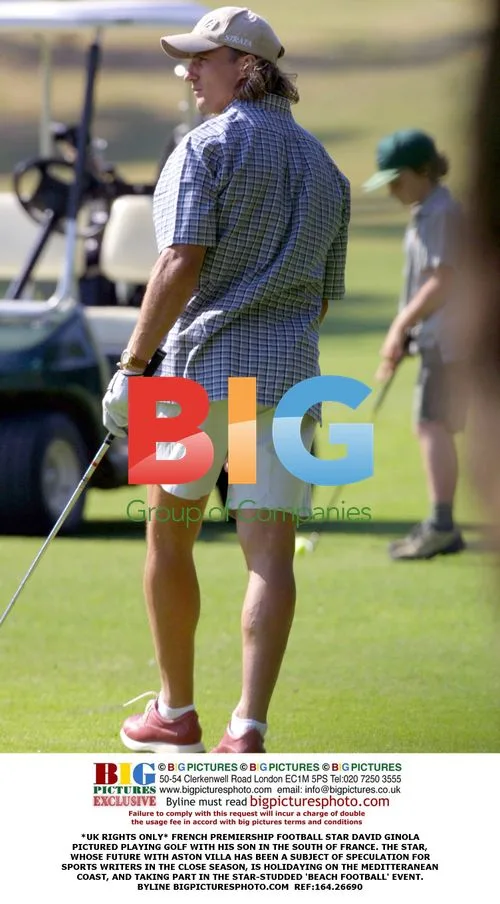 David Ginola plays golf with son in France