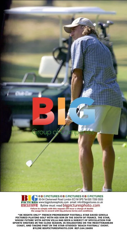 David Ginola plays golf with son in France