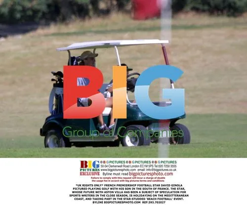 David Ginola plays golf with son in France