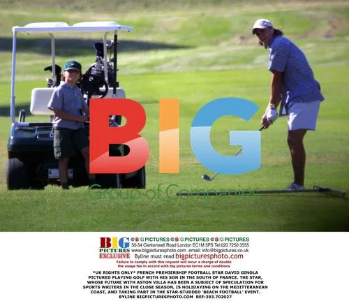 David Ginola playing golf with son in France