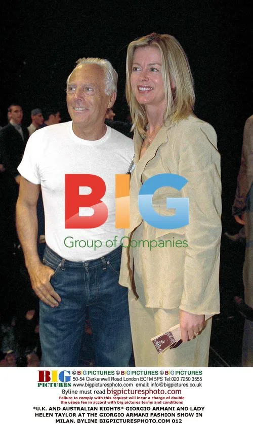 Giorgio Armani and Lady Helen Taylor at Armani Fashion Show
