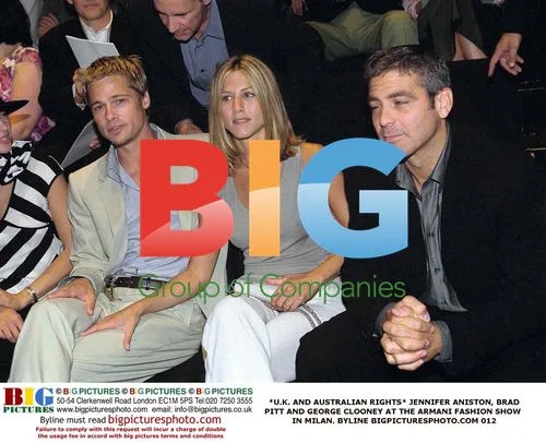 Aniston, Pitt, Clooney at Armani Show in Milan