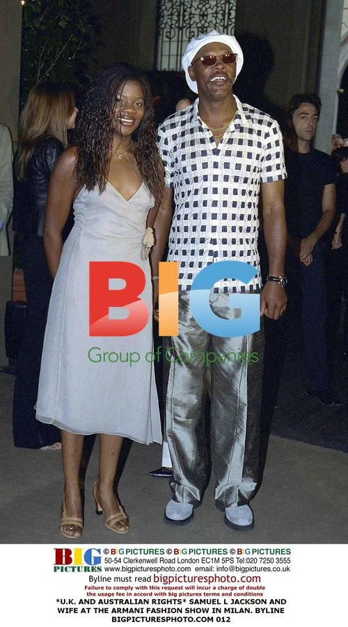 Samuel L Jackson and Wife at Armani Fashion Show
