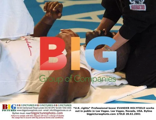 Evander Holyfield works out in Las Vegas