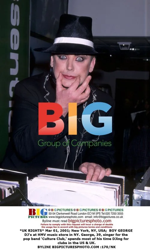 Boy George DJs at HMV Music Store