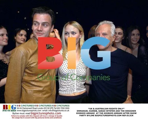 EMMANUEL XUEREB, SARAH WYNTER AND GIORGIO ARMANI