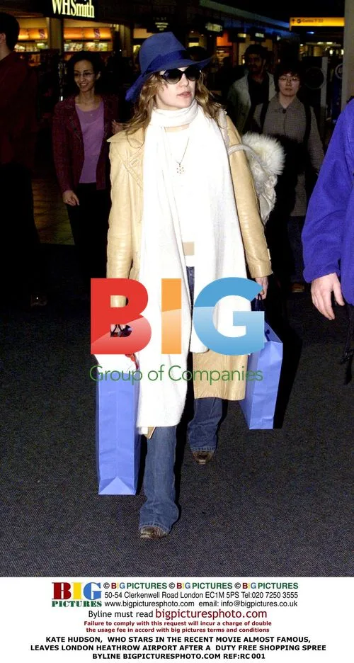 Kate Hudson leaves Heathrow after shopping spree