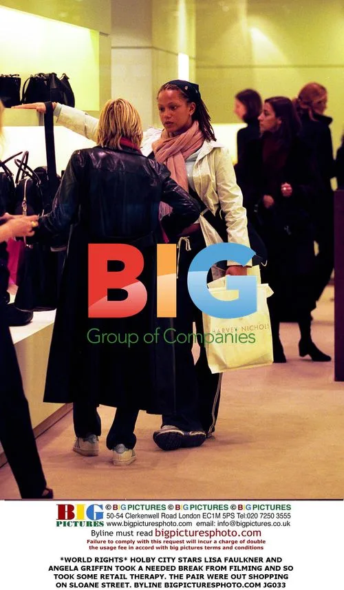 HOLBY CITY stars Lisa Faulkner and Angela Griffin shopping