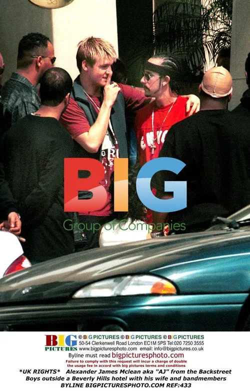 AJ from Backstreet Boys with wife and bandmates