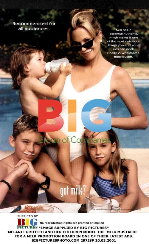 Melanie Griffith and Kids Model Milk Mustache