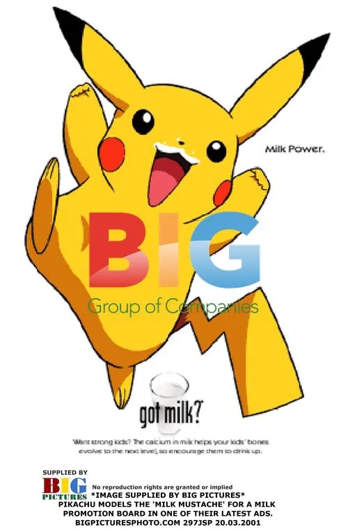 Pikachu Models Milk Mustache in Ad