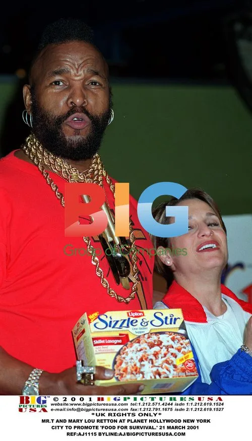 MR.T and Mary Lou Retton at Planet Hollywood New York