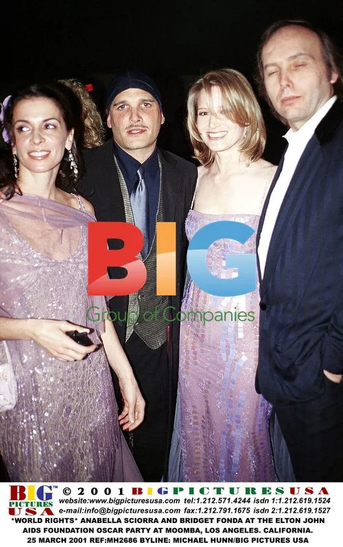 Anabella Sciorra and Bridget Fonda at Elton John Oscars Party