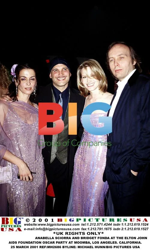 Anabella Sciorra and Bridget Fonda at Elton John's Oscar Party