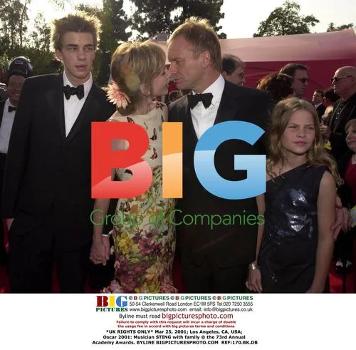Sting and family at the 73rd Oscars