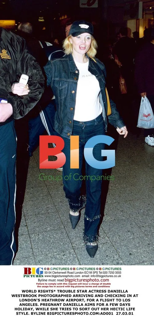 Daniella Westbrook at Heathrow Airport